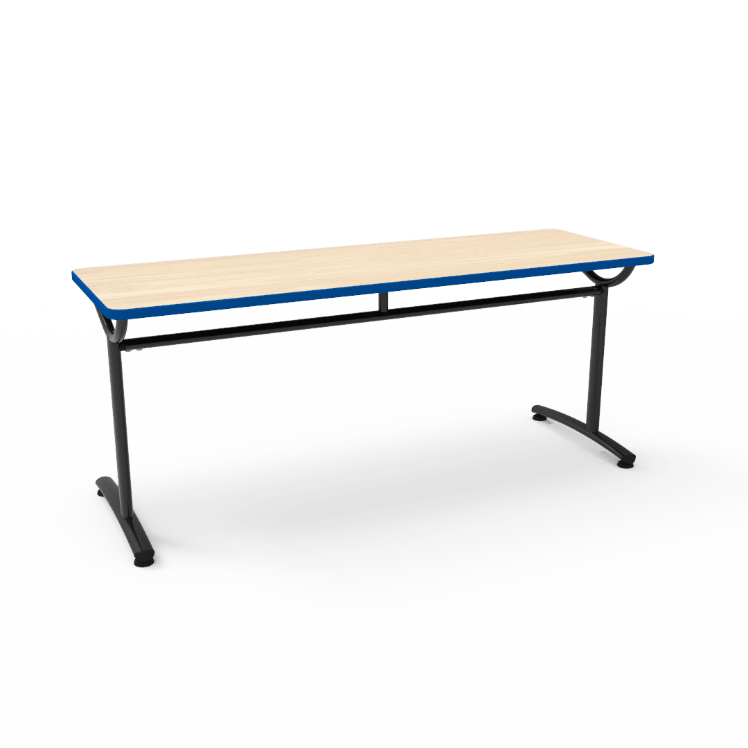 Virco TEXT Series Multi - Purpose Training Table featuring a High - Performance Laminate Top and Industrial T - Leg Base with Precision Leveling Glides 72"W x 24"D x 30"H (TABLE - TE24728Y30) - SchoolOutlet