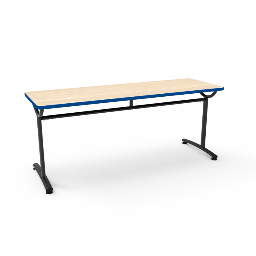 Virco TEXT Series Multi - Purpose Training Table featuring a High - Performance Laminate Top and Industrial T - Leg Base with Precision Leveling Glides 72"W x 24"D x 30"H (TABLE - TE24728Y30) - SchoolOutlet