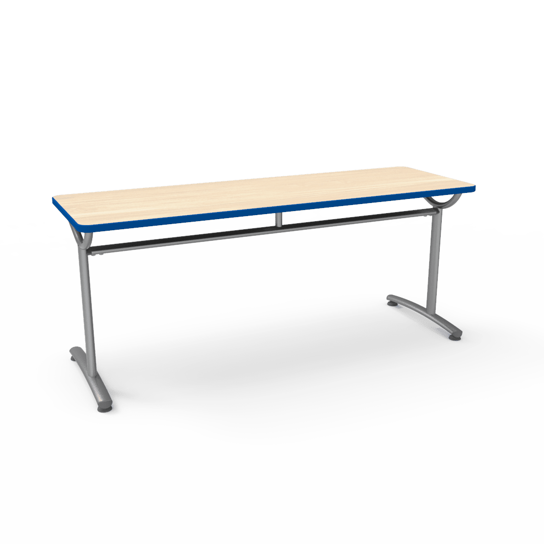 Virco TEXT Series Multi - Purpose Training Table featuring a High - Performance Laminate Top and Industrial T - Leg Base with Precision Leveling Glides 72"W x 24"D x 30"H (TABLE - TE24728Y30) - SchoolOutlet