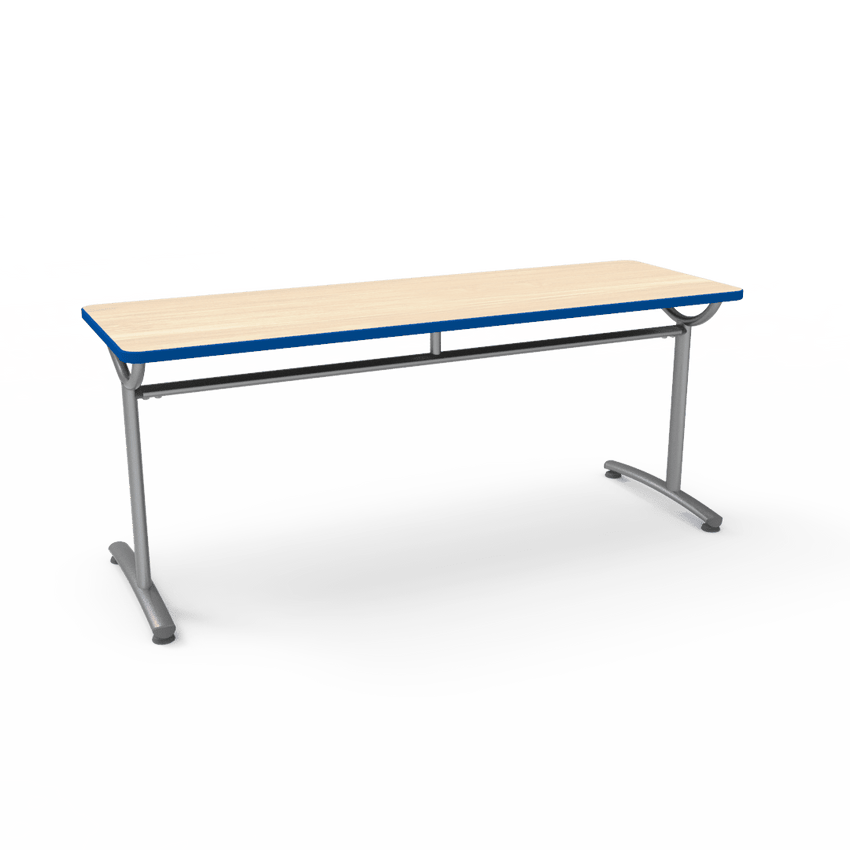 Virco TEXT Series Multi - Purpose Training Table featuring a High - Performance Laminate Top and Industrial T - Leg Base with Precision Leveling Glides 72"W x 24"D x 30"H (TABLE - TE24728Y30) - SchoolOutlet