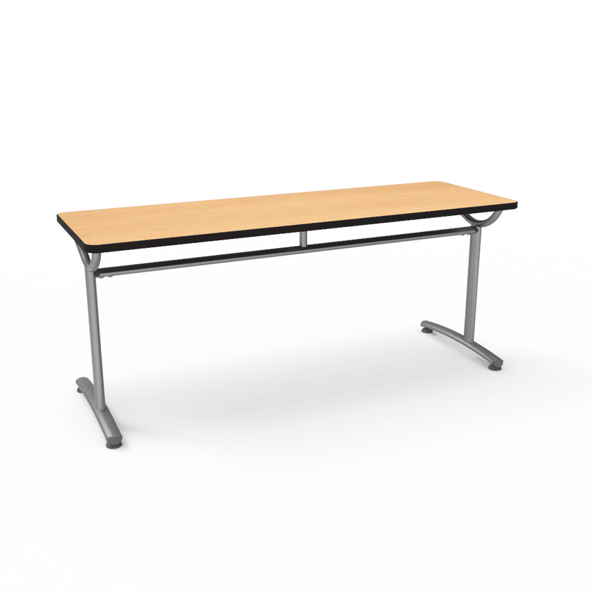 Virco TEXT Series Multi - Purpose Training Table featuring a High - Performance Laminate Top and Industrial T - Leg Base with Precision Leveling Glides 72"W x 24"D x 30"H (TABLE - TE24728Y30) - SchoolOutlet