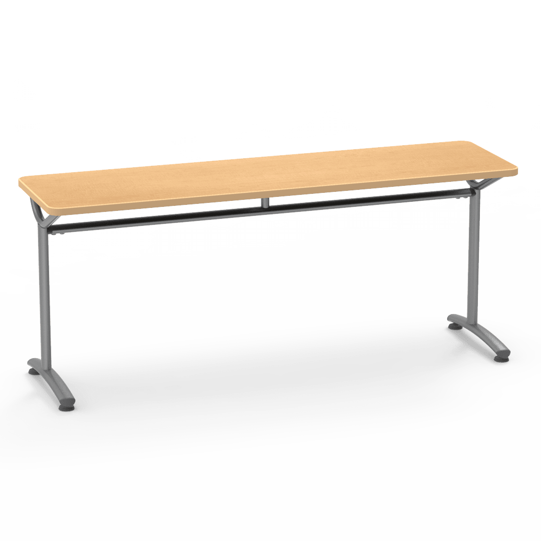 Virco TEXT Series Multi - Purpose Training Table featuring a High - Performance Laminate Top and Industrial T - Leg Base with Precision Leveling Glides 72"W x 24"D x 30"H (TABLE - TE24728Y30) - SchoolOutlet