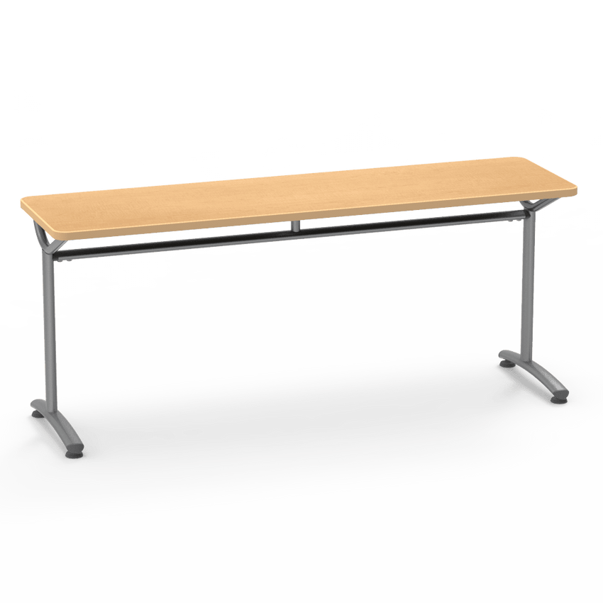 Virco TEXT Series Multi - Purpose Training Table featuring a High - Performance Laminate Top and Industrial T - Leg Base with Precision Leveling Glides 72"W x 24"D x 30"H (TABLE - TE24728Y30) - SchoolOutlet
