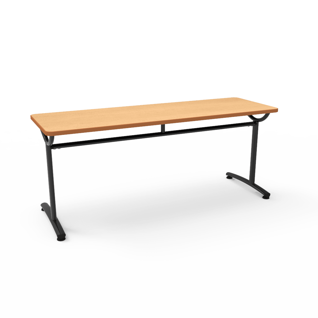 Virco TEXT Series Multi - Purpose Training Table featuring a High - Performance Laminate Top and Industrial T - Leg Base with Precision Leveling Glides 72"W x 24"D x 30"H (TABLE - TE24728Y30) - SchoolOutlet
