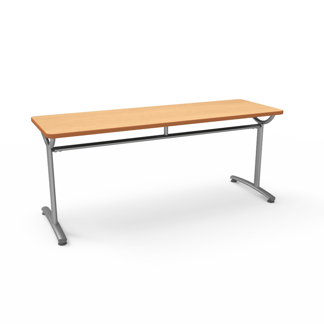 Virco TEXT Series Multi - Purpose Training Table featuring a High - Performance Laminate Top and Industrial T - Leg Base with Precision Leveling Glides 72"W x 24"D x 30"H (TABLE - TE24728Y30) - SchoolOutlet