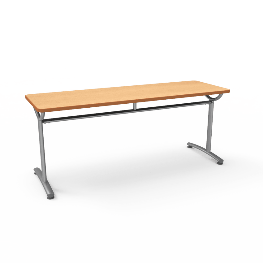 Virco TEXT Series Multi - Purpose Training Table featuring a High - Performance Laminate Top and Industrial T - Leg Base with Precision Leveling Glides 72"W x 24"D x 30"H (TABLE - TE24728Y30) - SchoolOutlet