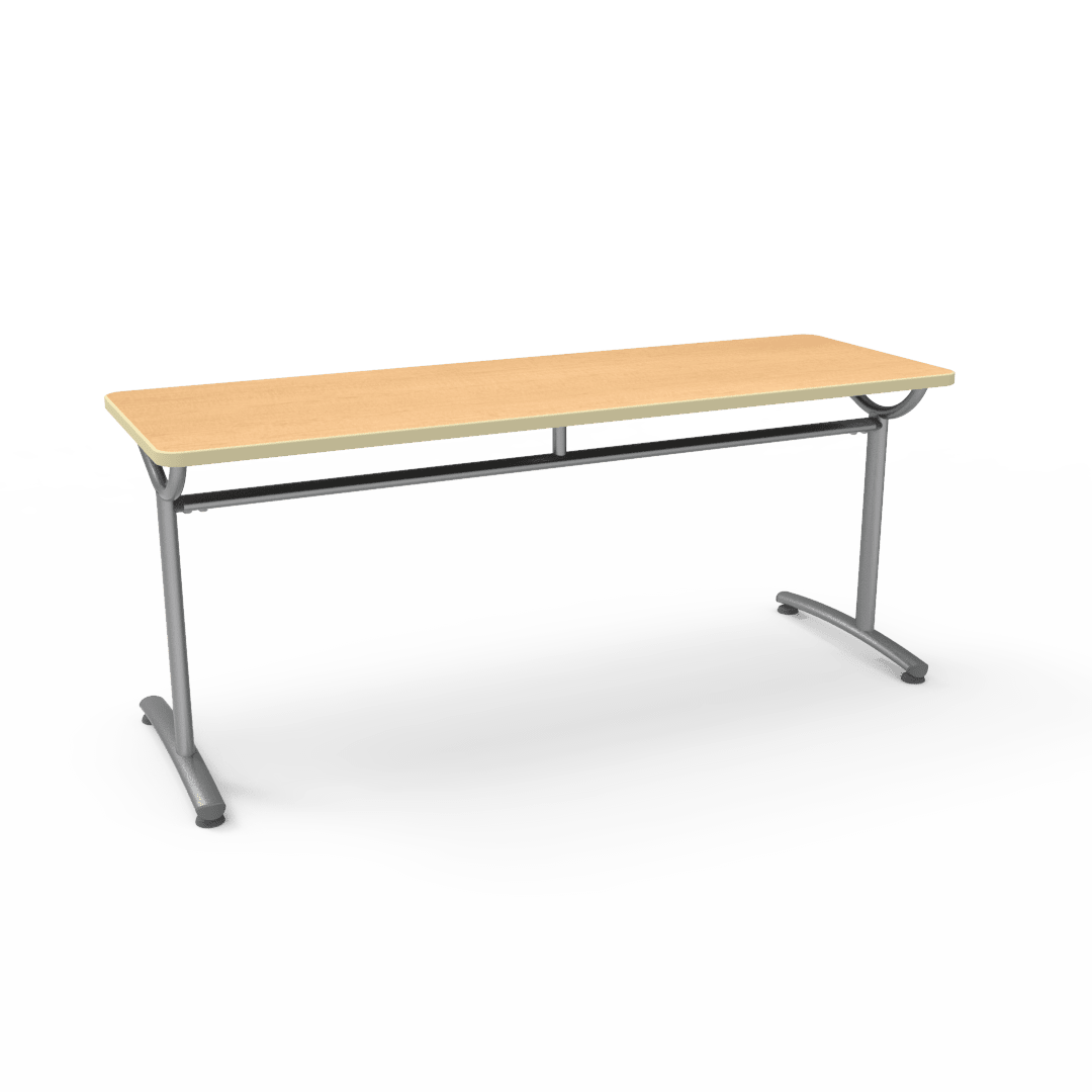 Virco TEXT Series Multi - Purpose Training Table featuring a High - Performance Laminate Top and Industrial T - Leg Base with Precision Leveling Glides 72"W x 24"D x 30"H (TABLE - TE24728Y30) - SchoolOutlet