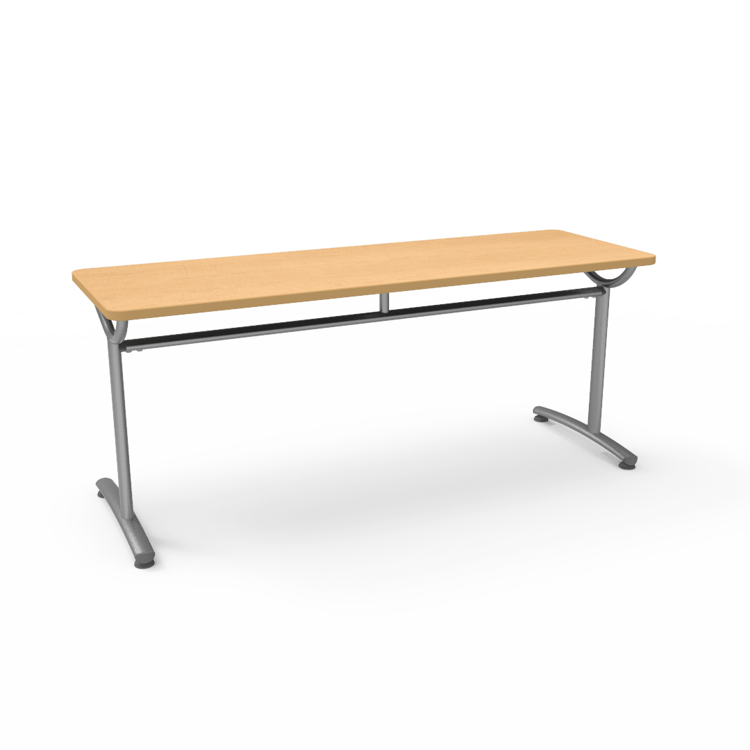 Virco TEXT Series Multi - Purpose Training Table featuring a High - Performance Laminate Top and Industrial T - Leg Base with Precision Leveling Glides 72"W x 24"D x 30"H (TABLE - TE24728Y30) - SchoolOutlet