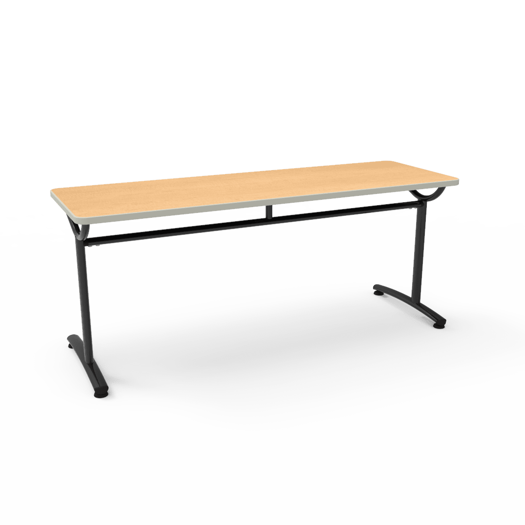 Virco TEXT Series Multi - Purpose Training Table featuring a High - Performance Laminate Top and Industrial T - Leg Base with Precision Leveling Glides 72"W x 24"D x 30"H (TABLE - TE24728Y30) - SchoolOutlet
