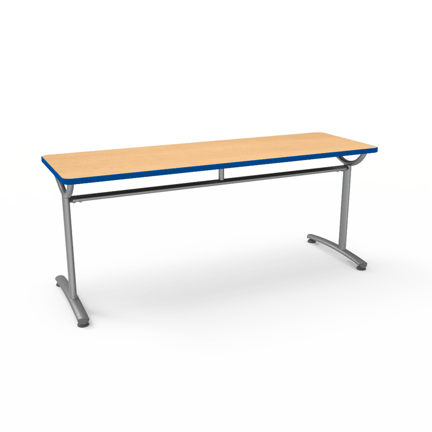 Virco TEXT Series Multi - Purpose Training Table featuring a High - Performance Laminate Top and Industrial T - Leg Base with Precision Leveling Glides 72"W x 24"D x 30"H (TABLE - TE24728Y30) - SchoolOutlet