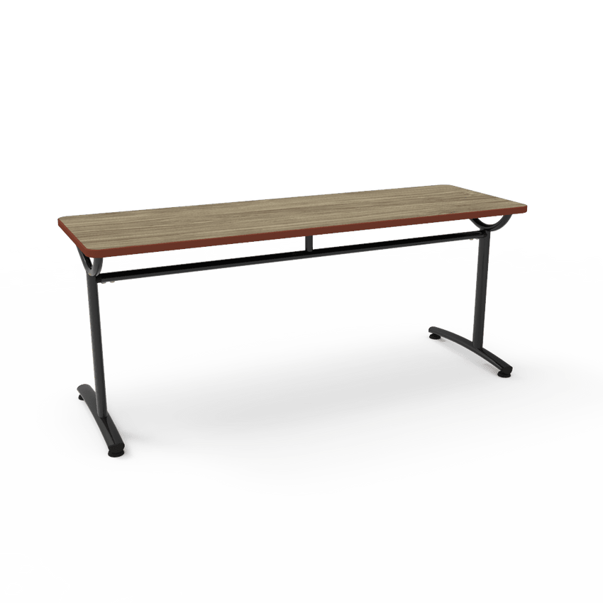 Virco TEXT Series Multi - Purpose Training Table featuring a High - Performance Laminate Top and Industrial T - Leg Base with Precision Leveling Glides 72"W x 24"D x 30"H (TABLE - TE24728Y30) - SchoolOutlet