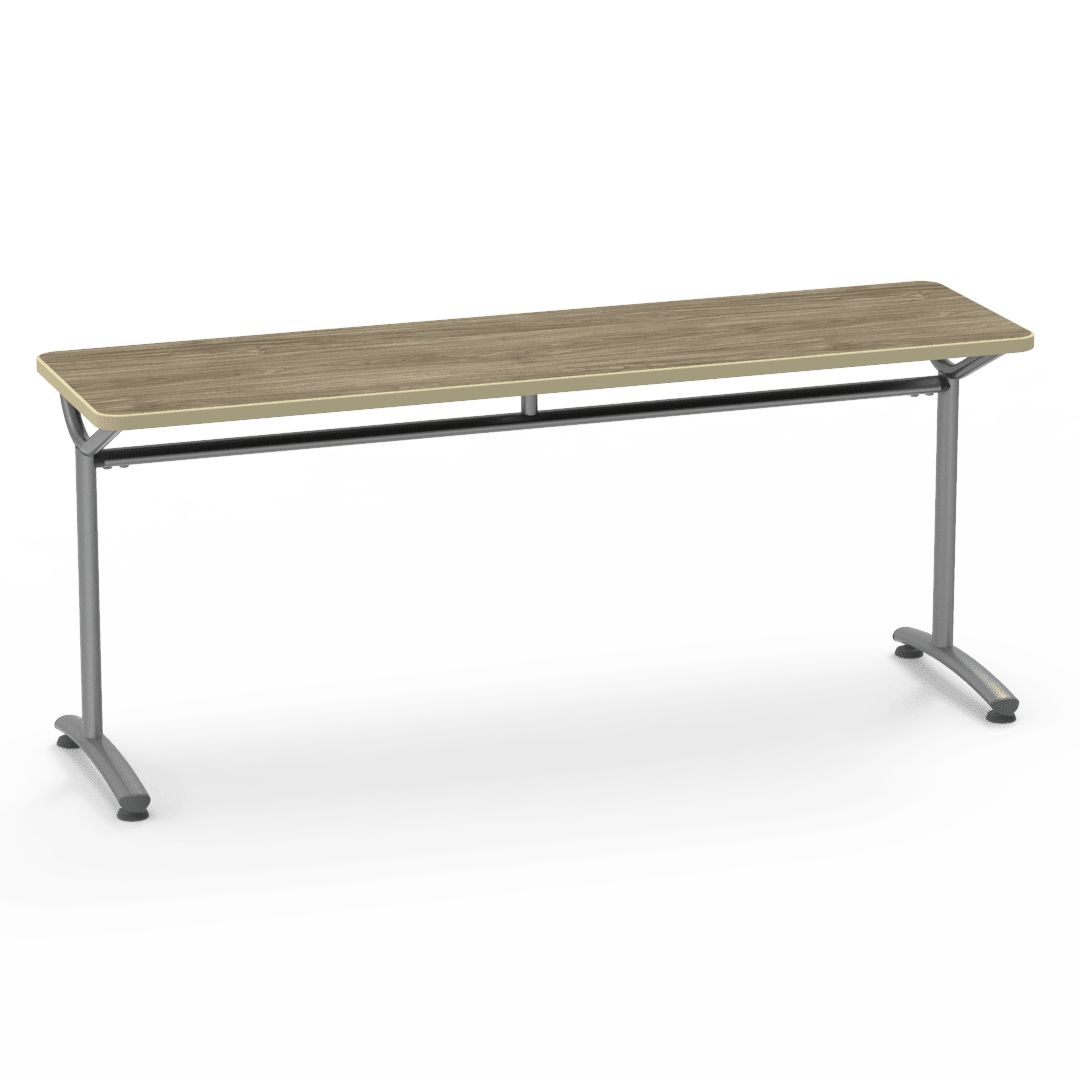 Virco TEXT Series Multi - Purpose Training Table featuring a High - Performance Laminate Top and Industrial T - Leg Base with Precision Leveling Glides 72"W x 24"D x 30"H (TABLE - TE24728Y30) - SchoolOutlet