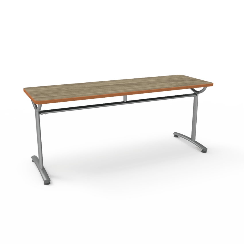 Virco TEXT Series Multi - Purpose Training Table featuring a High - Performance Laminate Top and Industrial T - Leg Base with Precision Leveling Glides 72"W x 24"D x 30"H (TABLE - TE24728Y30) - SchoolOutlet