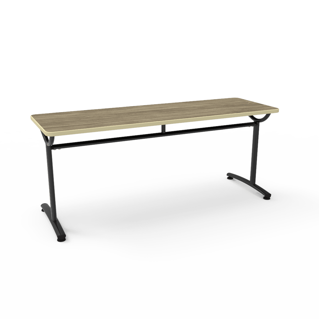 Virco TEXT Series Multi - Purpose Training Table featuring a High - Performance Laminate Top and Industrial T - Leg Base with Precision Leveling Glides 72"W x 24"D x 30"H (TABLE - TE24728Y30) - SchoolOutlet