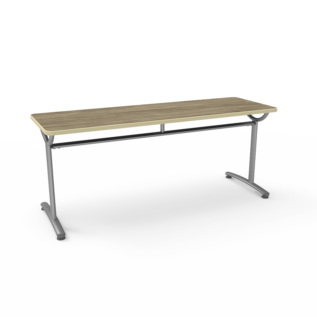 Virco TEXT Series Multi - Purpose Training Table featuring a High - Performance Laminate Top and Industrial T - Leg Base with Precision Leveling Glides 72"W x 24"D x 30"H (TABLE - TE24728Y30) - SchoolOutlet