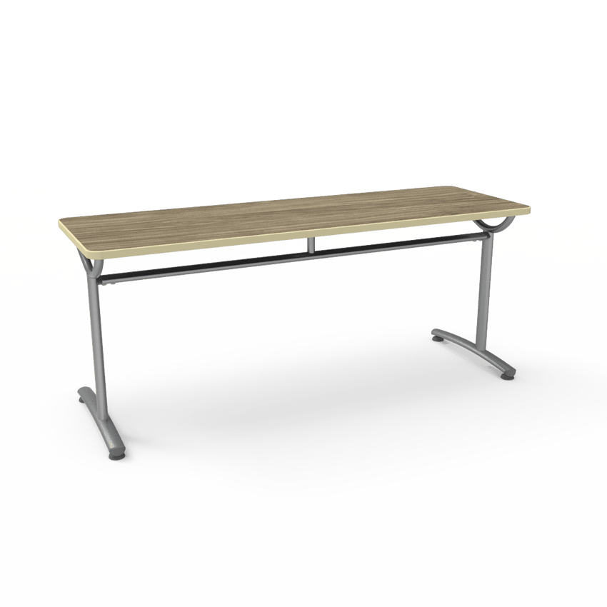 Virco TEXT Series Multi - Purpose Training Table featuring a High - Performance Laminate Top and Industrial T - Leg Base with Precision Leveling Glides 72"W x 24"D x 30"H (TABLE - TE24728Y30) - SchoolOutlet