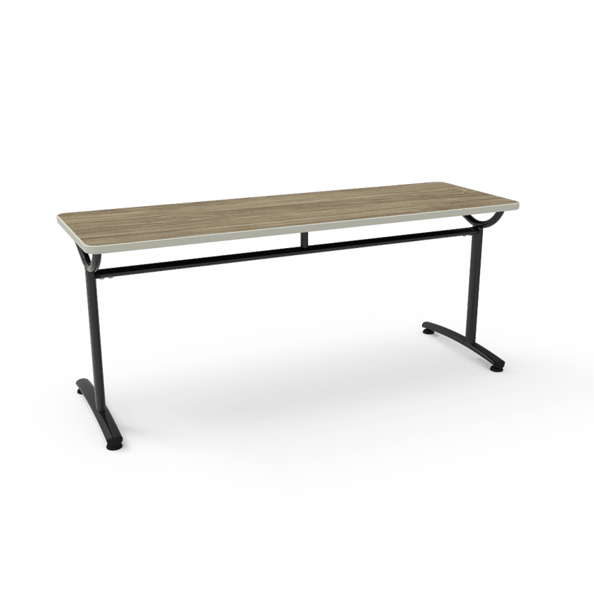 Virco TEXT Series Multi - Purpose Training Table featuring a High - Performance Laminate Top and Industrial T - Leg Base with Precision Leveling Glides 72"W x 24"D x 30"H (TABLE - TE24728Y30) - SchoolOutlet