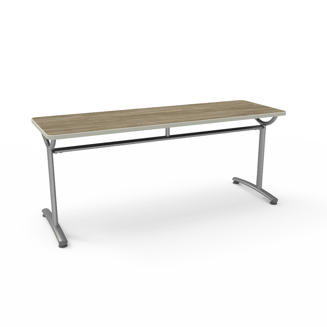 Virco TEXT Series Multi - Purpose Training Table featuring a High - Performance Laminate Top and Industrial T - Leg Base with Precision Leveling Glides 72"W x 24"D x 30"H (TABLE - TE24728Y30) - SchoolOutlet