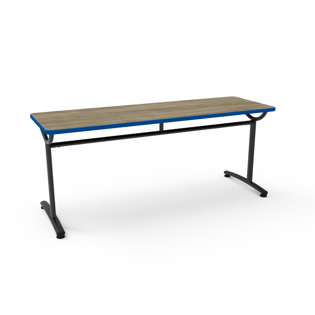 Virco TEXT Series Multi - Purpose Training Table featuring a High - Performance Laminate Top and Industrial T - Leg Base with Precision Leveling Glides 72"W x 24"D x 30"H (TABLE - TE24728Y30) - SchoolOutlet