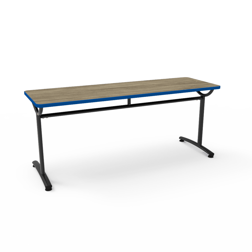 Virco TEXT Series Multi - Purpose Training Table featuring a High - Performance Laminate Top and Industrial T - Leg Base with Precision Leveling Glides 72"W x 24"D x 30"H (TABLE - TE24728Y30) - SchoolOutlet