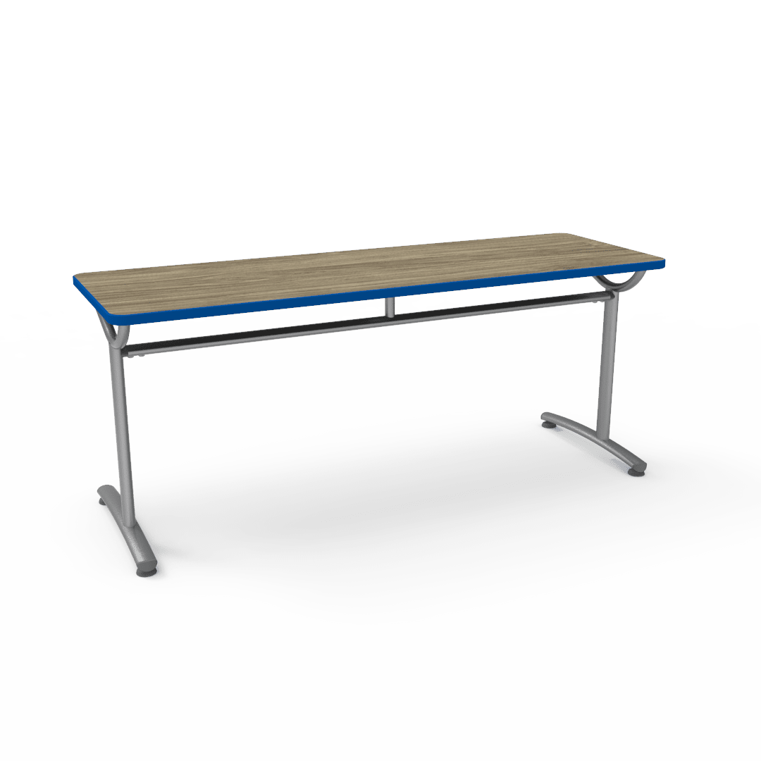 Virco TEXT Series Multi - Purpose Training Table featuring a High - Performance Laminate Top and Industrial T - Leg Base with Precision Leveling Glides 72"W x 24"D x 30"H (TABLE - TE24728Y30) - SchoolOutlet