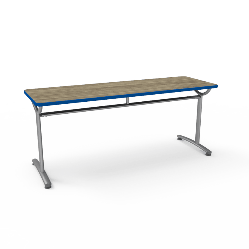 Virco TEXT Series Multi - Purpose Training Table featuring a High - Performance Laminate Top and Industrial T - Leg Base with Precision Leveling Glides 72"W x 24"D x 30"H (TABLE - TE24728Y30) - SchoolOutlet