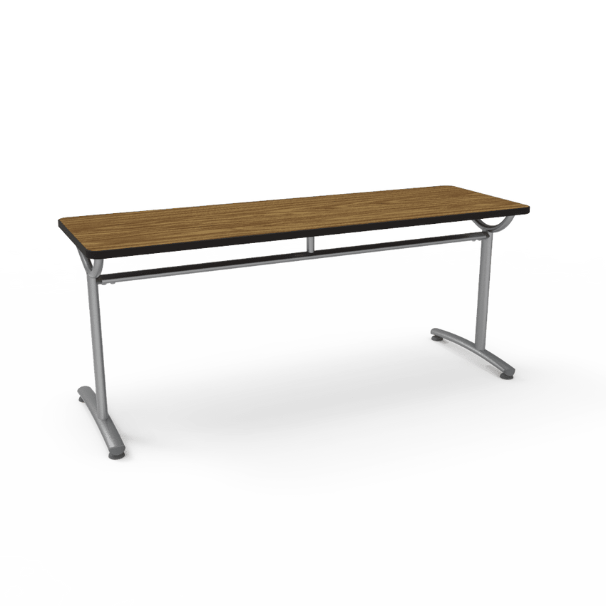 Virco TEXT Series Multi - Purpose Training Table featuring a High - Performance Laminate Top and Industrial T - Leg Base with Precision Leveling Glides 72"W x 24"D x 30"H (TABLE - TE24728Y30) - SchoolOutlet