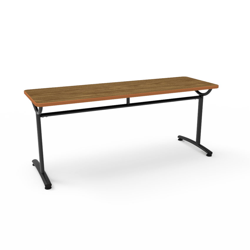 Virco TEXT Series Multi - Purpose Training Table featuring a High - Performance Laminate Top and Industrial T - Leg Base with Precision Leveling Glides 72"W x 24"D x 30"H (TABLE - TE24728Y30) - SchoolOutlet