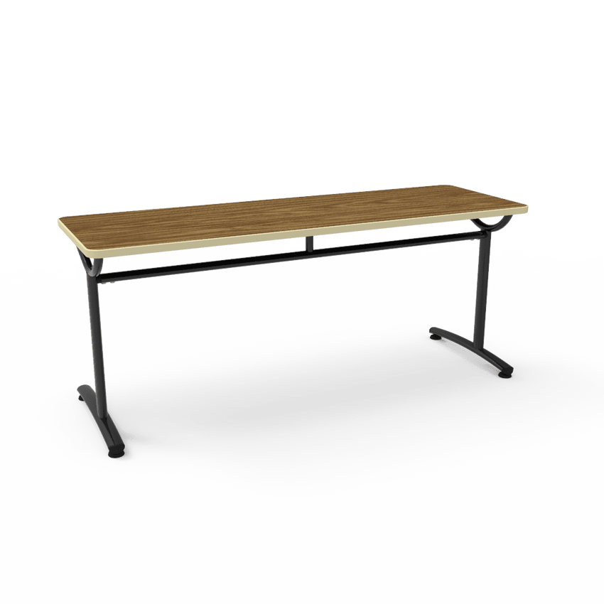 Virco TEXT Series Multi - Purpose Training Table featuring a High - Performance Laminate Top and Industrial T - Leg Base with Precision Leveling Glides 72"W x 24"D x 30"H (TABLE - TE24728Y30) - SchoolOutlet