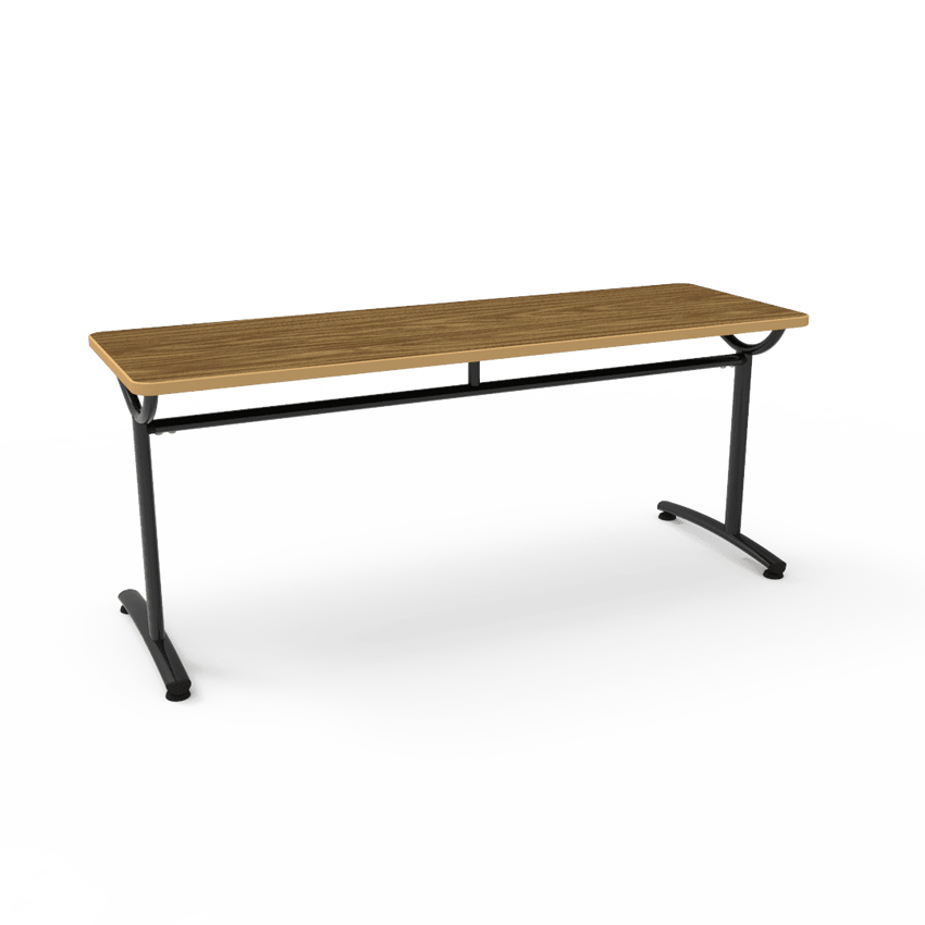 Virco TEXT Series Multi - Purpose Training Table featuring a High - Performance Laminate Top and Industrial T - Leg Base with Precision Leveling Glides 72"W x 24"D x 30"H (TABLE - TE24728Y30) - SchoolOutlet