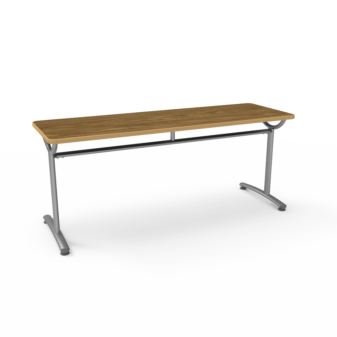 Virco TEXT Series Multi - Purpose Training Table featuring a High - Performance Laminate Top and Industrial T - Leg Base with Precision Leveling Glides 72"W x 24"D x 30"H (TABLE - TE24728Y30) - SchoolOutlet