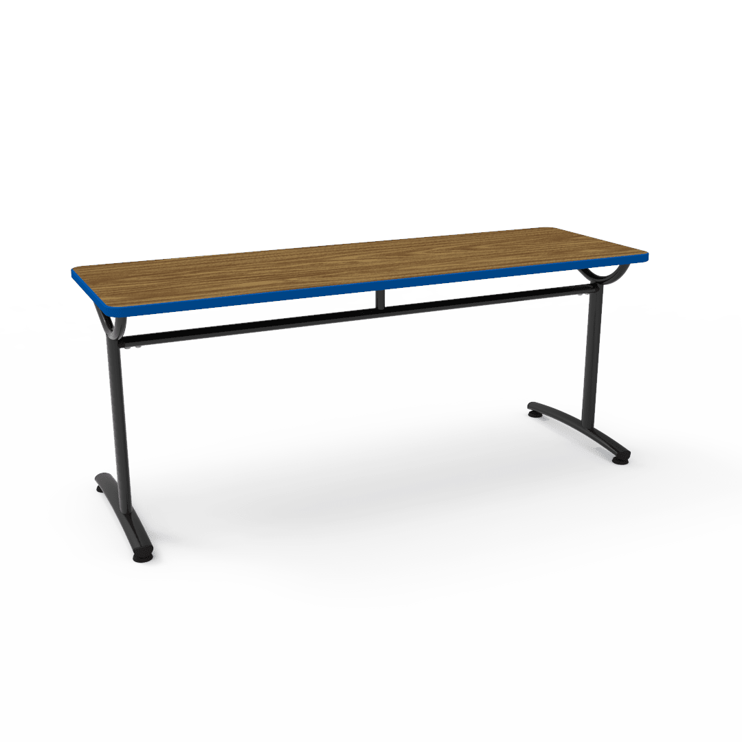 Virco TEXT Series Multi - Purpose Training Table featuring a High - Performance Laminate Top and Industrial T - Leg Base with Precision Leveling Glides 72"W x 24"D x 30"H (TABLE - TE24728Y30) - SchoolOutlet