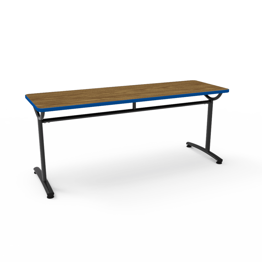 Virco TEXT Series Multi - Purpose Training Table featuring a High - Performance Laminate Top and Industrial T - Leg Base with Precision Leveling Glides 72"W x 24"D x 30"H (TABLE - TE24728Y30) - SchoolOutlet
