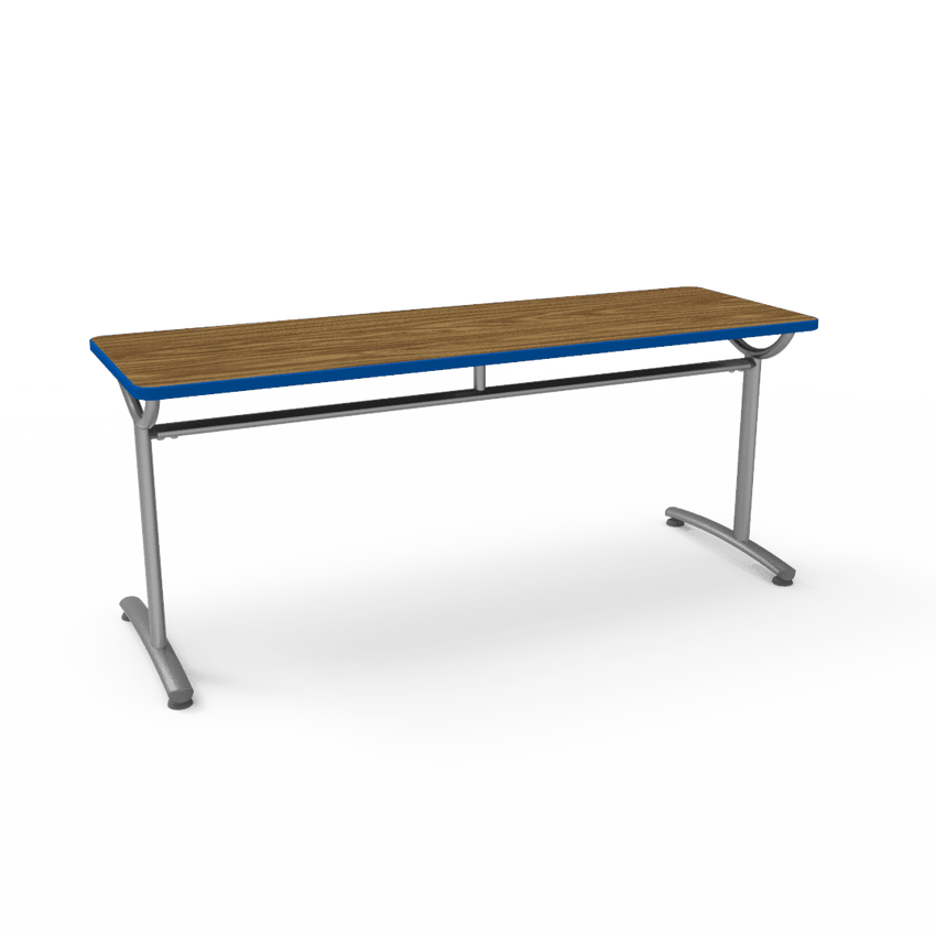 Virco TEXT Series Multi - Purpose Training Table featuring a High - Performance Laminate Top and Industrial T - Leg Base with Precision Leveling Glides 72"W x 24"D x 30"H (TABLE - TE24728Y30) - SchoolOutlet