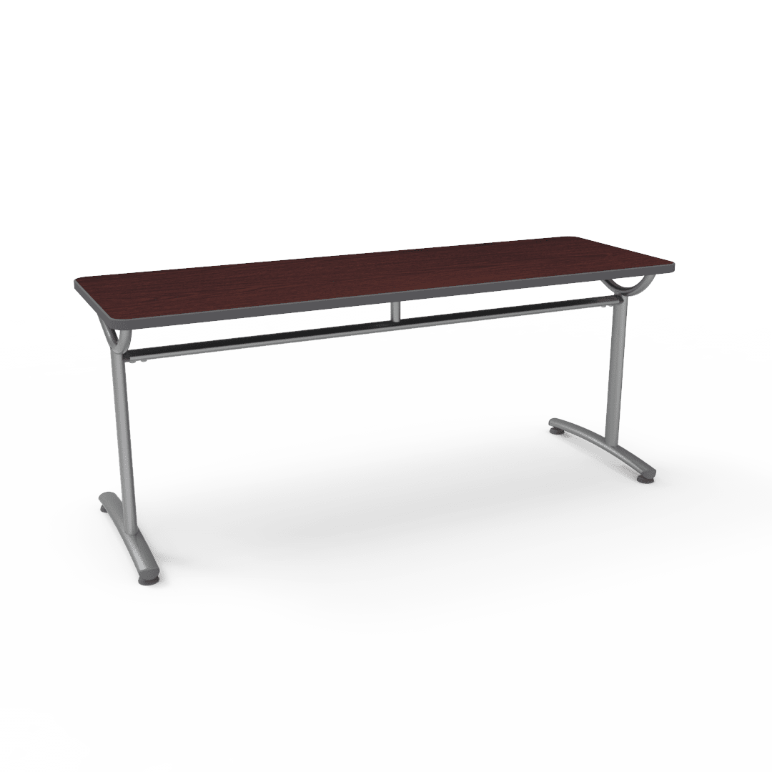 Virco TEXT Series Multi - Purpose Training Table featuring a High - Performance Laminate Top and Industrial T - Leg Base with Precision Leveling Glides 72"W x 24"D x 30"H (TABLE - TE24728Y30) - SchoolOutlet