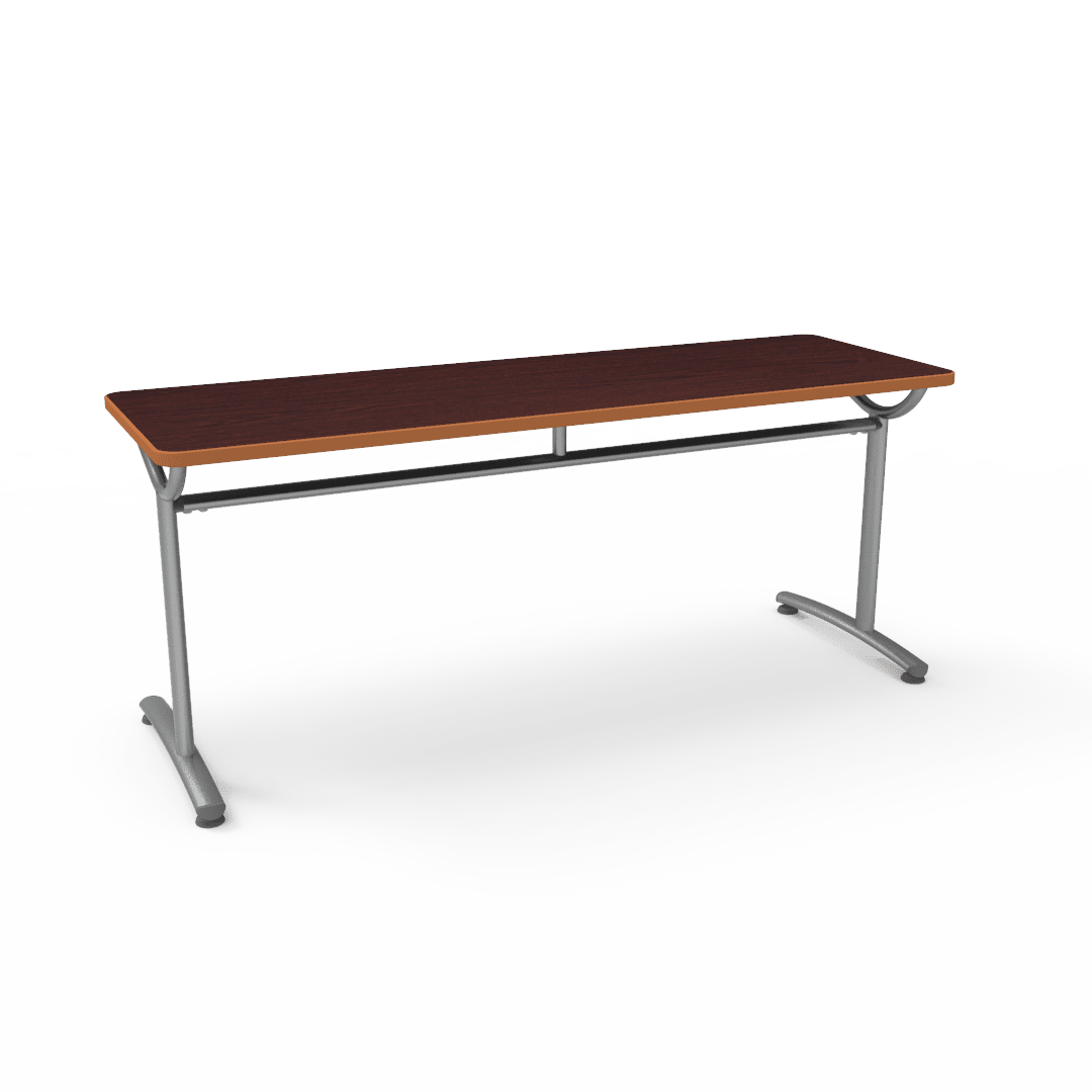 Virco TEXT Series Multi - Purpose Training Table featuring a High - Performance Laminate Top and Industrial T - Leg Base with Precision Leveling Glides 72"W x 24"D x 30"H (TABLE - TE24728Y30) - SchoolOutlet