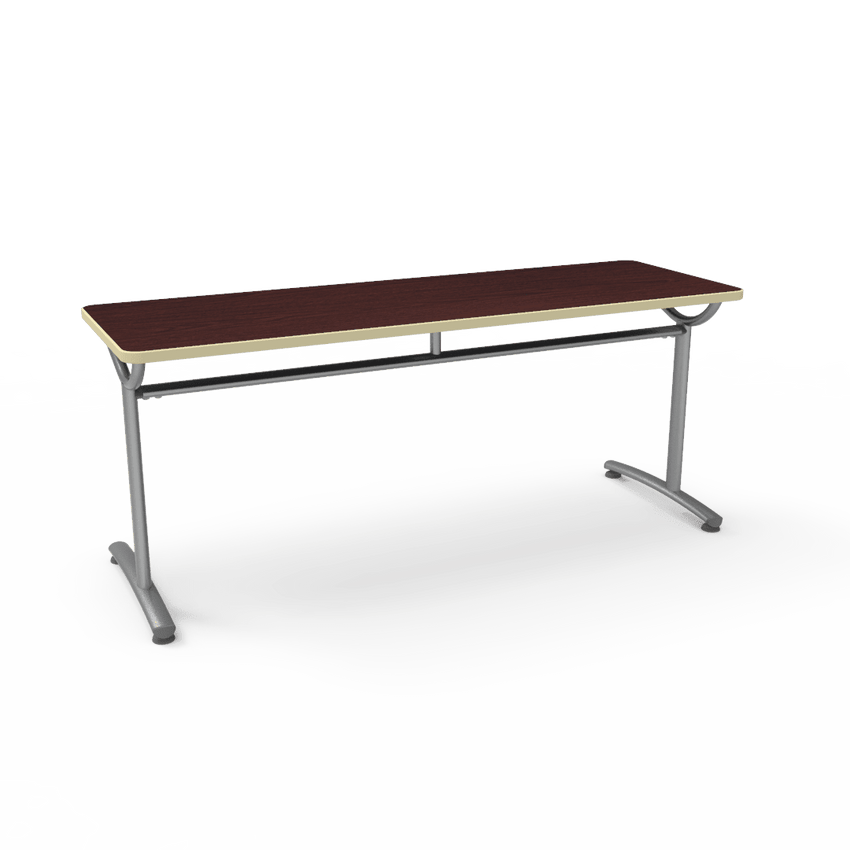 Virco TEXT Series Multi - Purpose Training Table featuring a High - Performance Laminate Top and Industrial T - Leg Base with Precision Leveling Glides 72"W x 24"D x 30"H (TABLE - TE24728Y30) - SchoolOutlet