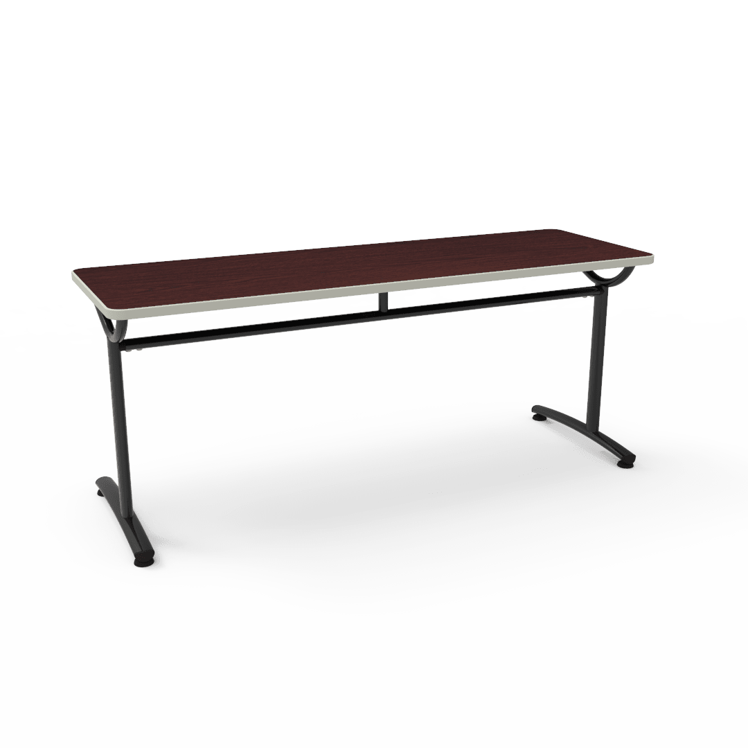 Virco TEXT Series Multi - Purpose Training Table featuring a High - Performance Laminate Top and Industrial T - Leg Base with Precision Leveling Glides 72"W x 24"D x 30"H (TABLE - TE24728Y30) - SchoolOutlet