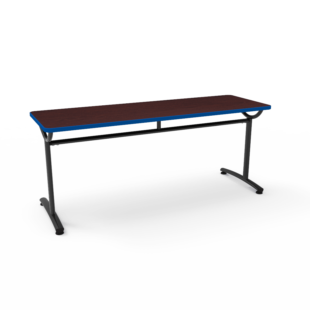 Virco TEXT Series Multi - Purpose Training Table featuring a High - Performance Laminate Top and Industrial T - Leg Base with Precision Leveling Glides 72"W x 24"D x 30"H (TABLE - TE24728Y30) - SchoolOutlet