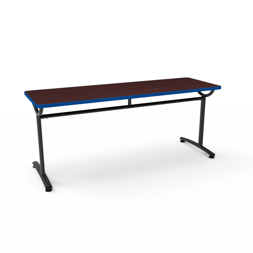 Virco TEXT Series Multi - Purpose Training Table featuring a High - Performance Laminate Top and Industrial T - Leg Base with Precision Leveling Glides 72"W x 24"D x 30"H (TABLE - TE24728Y30) - SchoolOutlet