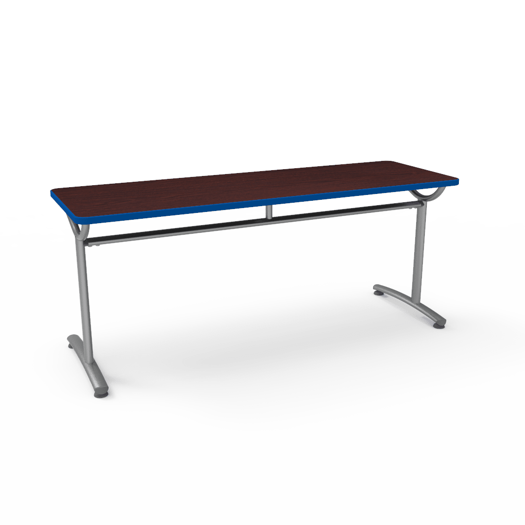 Virco TEXT Series Multi - Purpose Training Table featuring a High - Performance Laminate Top and Industrial T - Leg Base with Precision Leveling Glides 72"W x 24"D x 30"H (TABLE - TE24728Y30) - SchoolOutlet