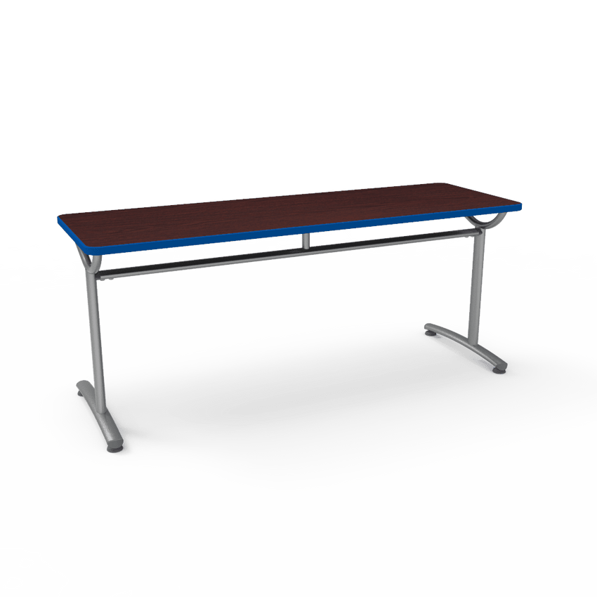Virco TEXT Series Multi - Purpose Training Table featuring a High - Performance Laminate Top and Industrial T - Leg Base with Precision Leveling Glides 72"W x 24"D x 30"H (TABLE - TE24728Y30) - SchoolOutlet