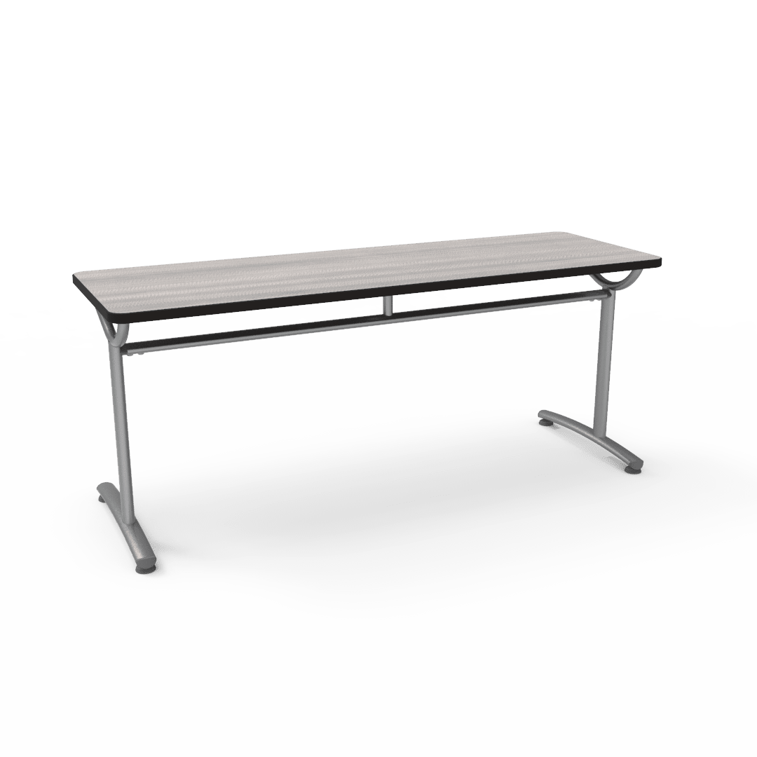 Virco TEXT Series Multi - Purpose Training Table featuring a High - Performance Laminate Top and Industrial T - Leg Base with Precision Leveling Glides 72"W x 24"D x 30"H (TABLE - TE24728Y30) - SchoolOutlet
