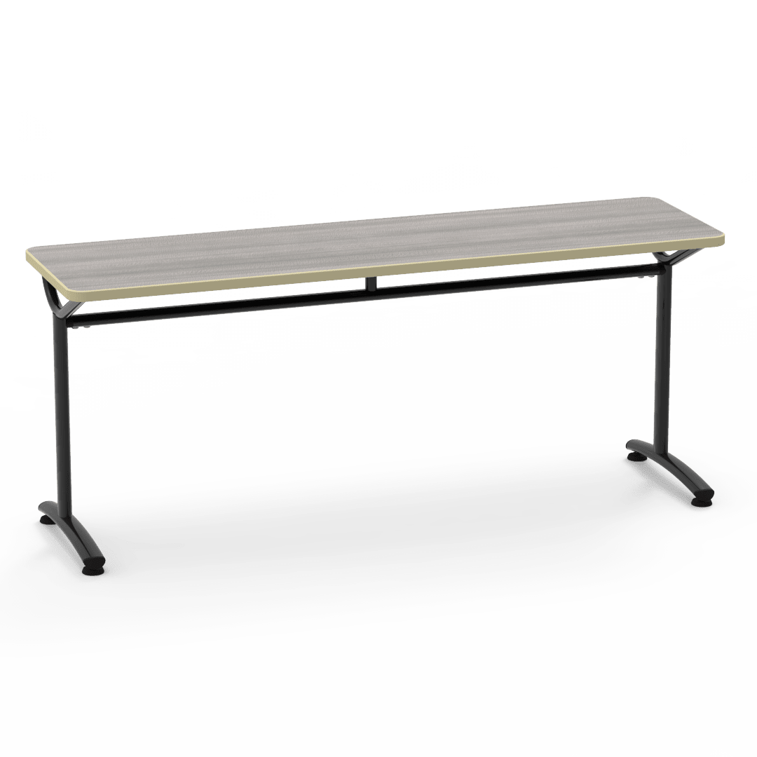 Virco TEXT Series Multi - Purpose Training Table featuring a High - Performance Laminate Top and Industrial T - Leg Base with Precision Leveling Glides 72"W x 24"D x 30"H (TABLE - TE24728Y30) - SchoolOutlet