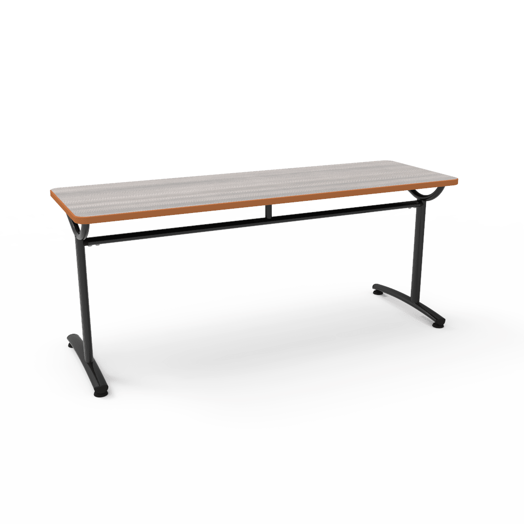 Virco TEXT Series Multi - Purpose Training Table featuring a High - Performance Laminate Top and Industrial T - Leg Base with Precision Leveling Glides 72"W x 24"D x 30"H (TABLE - TE24728Y30) - SchoolOutlet
