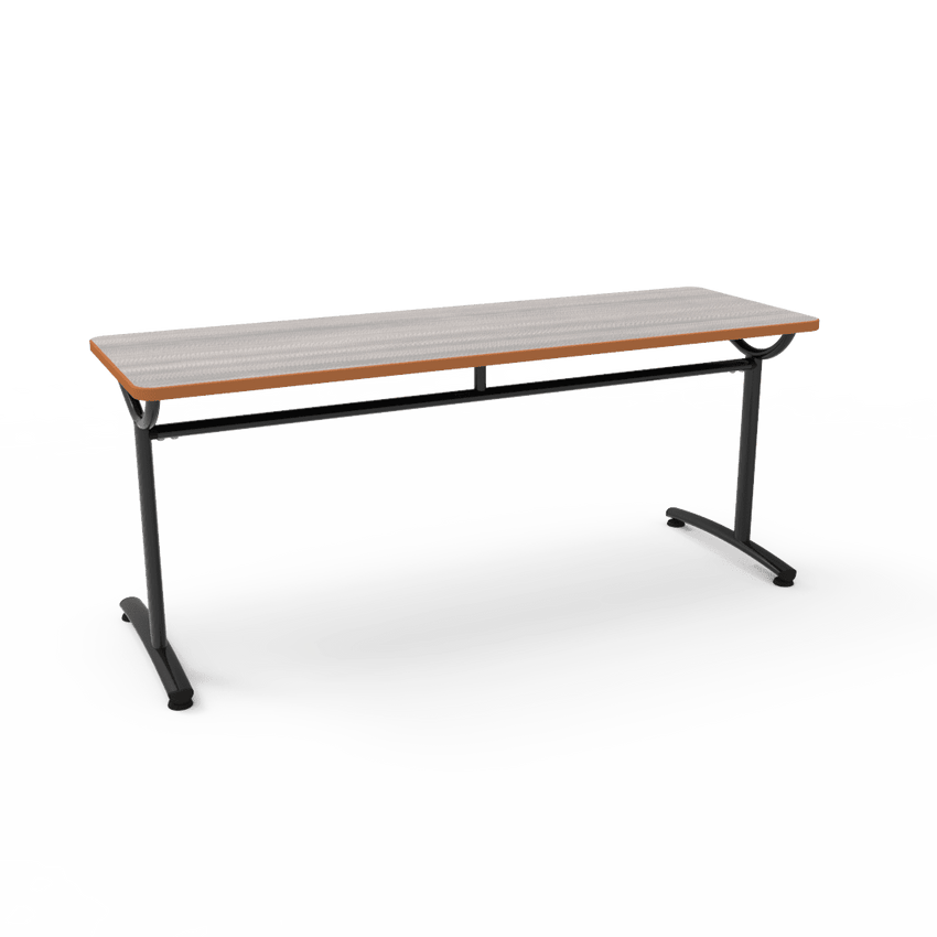 Virco TEXT Series Multi - Purpose Training Table featuring a High - Performance Laminate Top and Industrial T - Leg Base with Precision Leveling Glides 72"W x 24"D x 30"H (TABLE - TE24728Y30) - SchoolOutlet