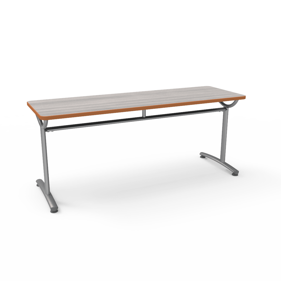 Virco TEXT Series Multi - Purpose Training Table featuring a High - Performance Laminate Top and Industrial T - Leg Base with Precision Leveling Glides 72"W x 24"D x 30"H (TABLE - TE24728Y30) - SchoolOutlet