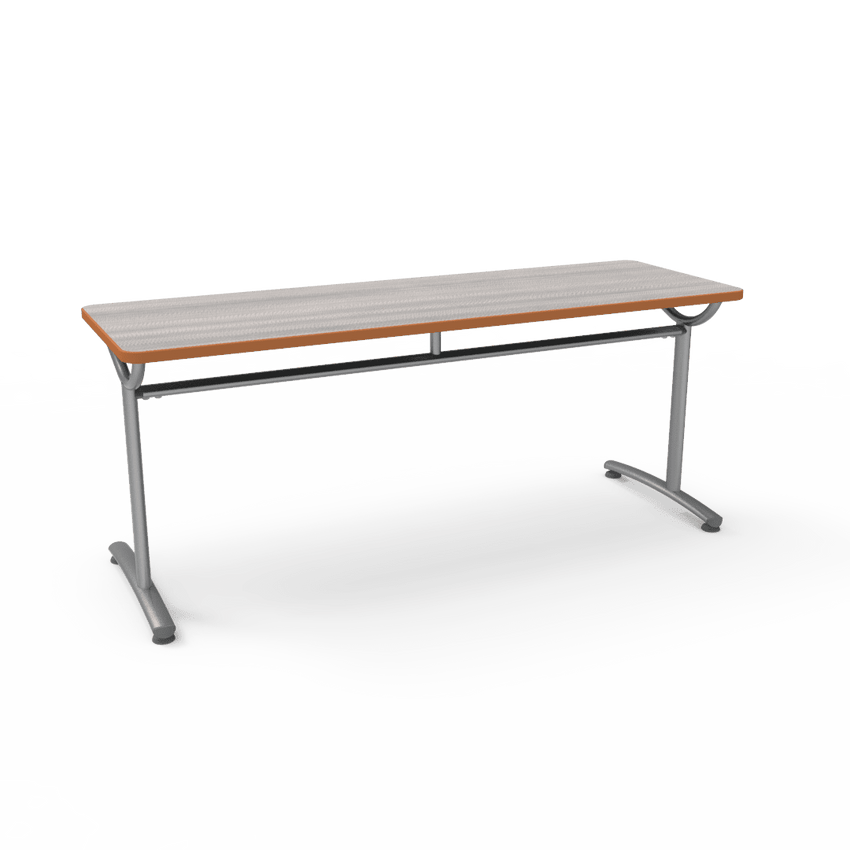 Virco TEXT Series Multi - Purpose Training Table featuring a High - Performance Laminate Top and Industrial T - Leg Base with Precision Leveling Glides 72"W x 24"D x 30"H (TABLE - TE24728Y30) - SchoolOutlet