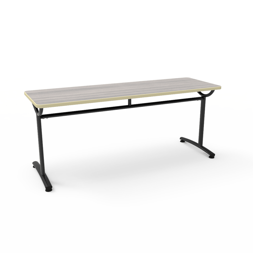 Virco TEXT Series Multi - Purpose Training Table featuring a High - Performance Laminate Top and Industrial T - Leg Base with Precision Leveling Glides 72"W x 24"D x 30"H (TABLE - TE24728Y30) - SchoolOutlet