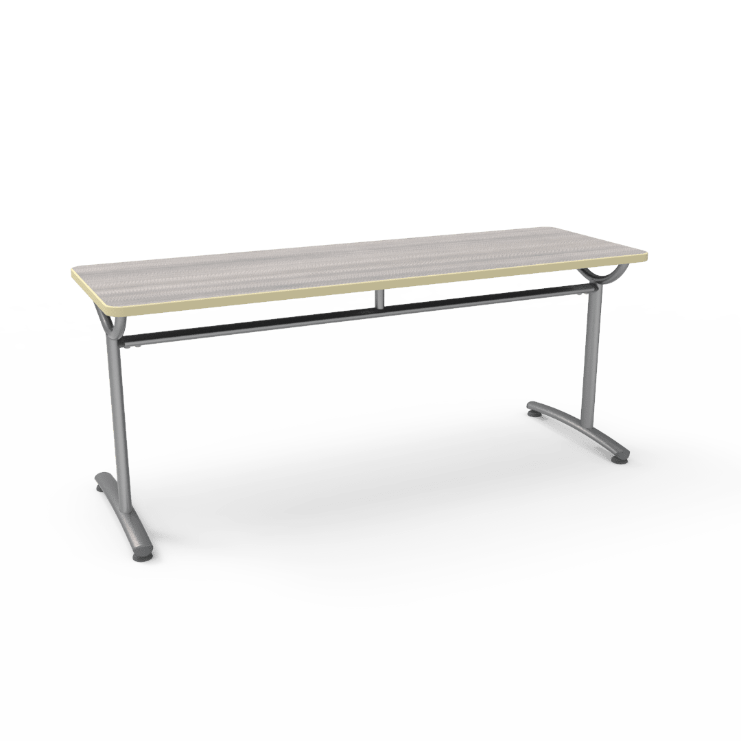 Virco TEXT Series Multi - Purpose Training Table featuring a High - Performance Laminate Top and Industrial T - Leg Base with Precision Leveling Glides 72"W x 24"D x 30"H (TABLE - TE24728Y30) - SchoolOutlet